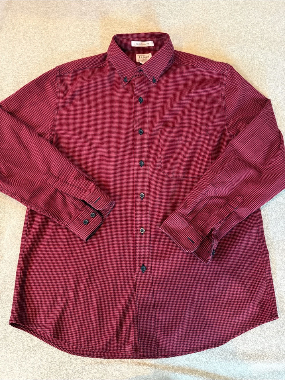 L.L. Bean Men's Wicked Good Red Flannel Micro-Check Button-Down Shirt